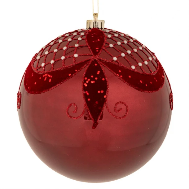 Χριστουγεννιάτικη Μπάλα Πλαστική Περλέ Μπορντώ 25εκ. iliadis 90961