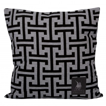 Διακοσμητικό Μαξιλάρι Polycotton 40x40εκ. Throws 3901 Μαύρο-Γκρι Greenwich Polo Club