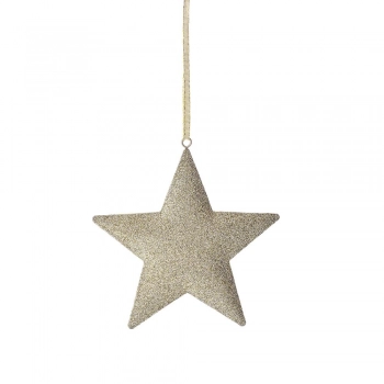 Χριστουγεννιάτικο Αστέρι Κρεμαστό Μεταλλικό Σαμπανί 11x12εκ. iliadis 83327
