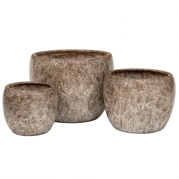 Κασπώ Σετ 3τμχ Κεραμικό Κρεμ-Καφέ 40x30εκ.-30x25εκ.-22x20εκ. iliadis 89220