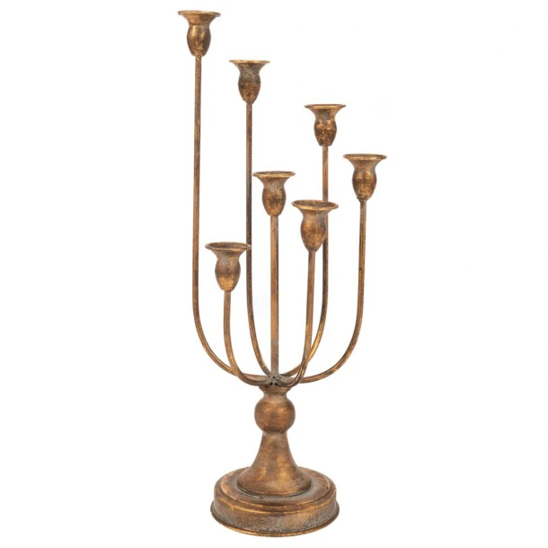 Κηροπήγιο 7 Θέσεων Μεταλλικό Χρυσό 20x20x51εκ. iliadis 89331