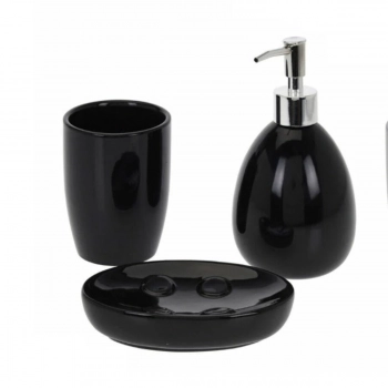 Σετ Μπάνιου 3τμχ Δολομίτη Black MRShome 0100002