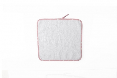 Λαβέτα Ώμου Βαμβακερή 36 Λευκή-Ροζ 30X30 DimCol