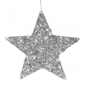 Χριστουγεννιάτικο Αστέρι Κρεμαστό Ασημί 25εκ. iliadis 79892