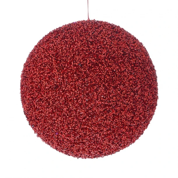 Χριστουγεννιάτικη Μπάλα Polyfoam Κόκκινη Glitter 10εκ. iliadis 83504