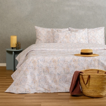 Σετ Σεντόνια Βαμβακερά Υπέρδιπλα 235x270εκ. Aisha Blue Urban Line Melinen 20004636
