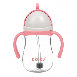 Ποτηράκι Mε Καλαμάκι Kαι Βαρίδι Pink akuku A0676