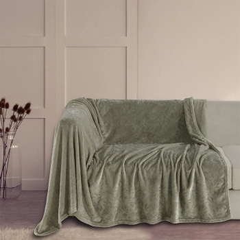 Ριχτάρι Flannel Διθέσιου 170x250εκ. Aria Olive Grey Melinen 20003802