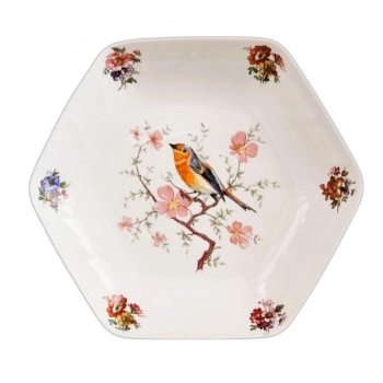 Διακοσμητικό Μπωλ Πορσελάνης Πολυγωνικό 21,5εκ. WM Collection sl1-06