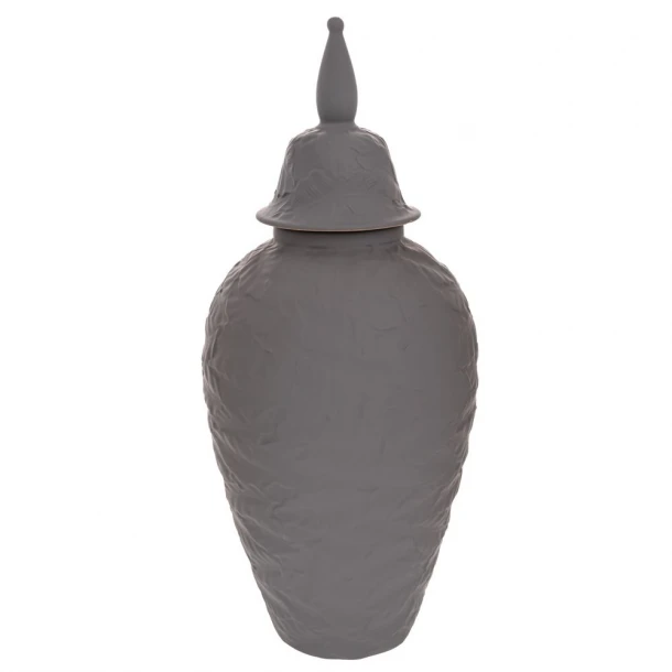 Βάζο Κεραμικό Με Καπάκι Γκρι 17x40εκ. iliadis 91513