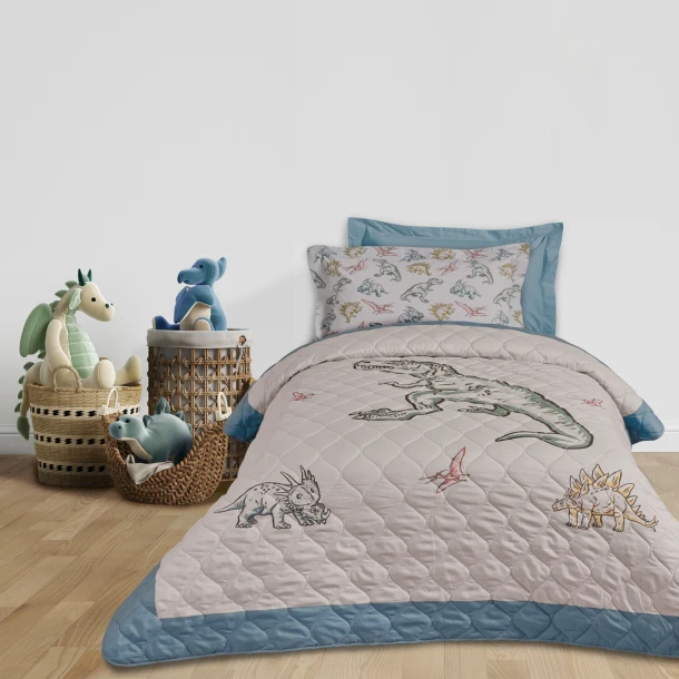 Κουβερλί Microfiber Μονό 160x220εκ. Kid Line 4930 Μπλε-Γκρι Das Kids