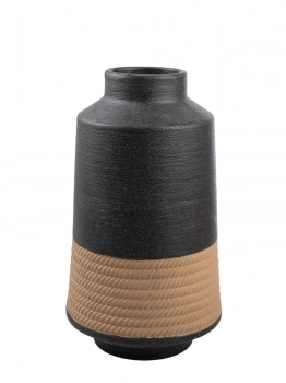 Βάζο Κεραμικό Σαγρέ Μαύρο-Καφέ 19,5x33,5εκ. Zen Collection 25.30.51756