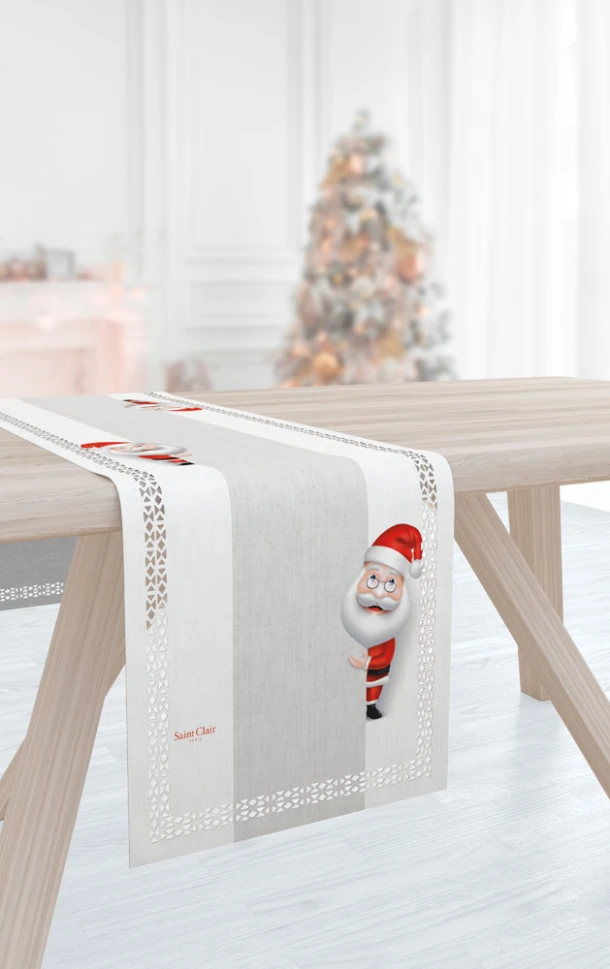 Χριστουγεννιάτικο Runner Αλέκιαστο 2 Όψεων Polyester 2016 Laser Cut 40x160εκ. Saint Clair