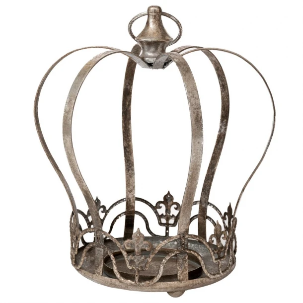 Κηροπήγιο Κορώνα Μεταλλικό Ασημί 25x22x29κ. iliadis 89329