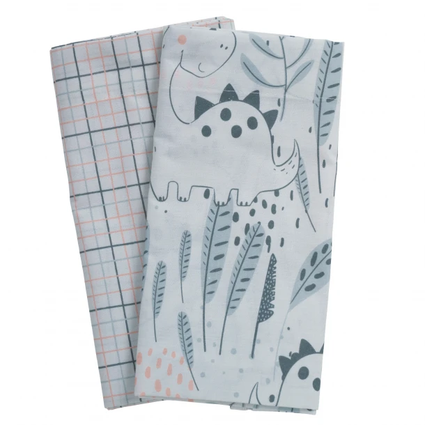 Σετ Σεντόνια Polycotton Λίκνου 70x120εκ. Fun 4879 Γκρι-Πράσινο-Σομόν Das Baby