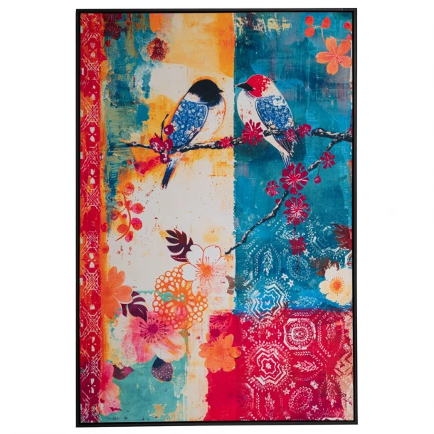 Πίνακας Βελουτέ Καμβάς Colorful Birds 83x123εκ. iliadis 89160