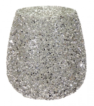 Κηροπήγιο Γυάλινο 9,5x9εκ. Strass Silver Art Et Lumiere 30542