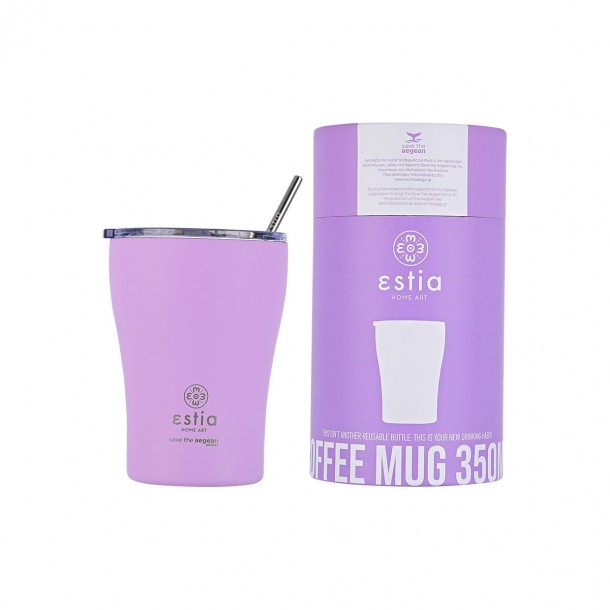 Θερμός-Ποτήρι Ανοξείδωτο Lavender Purple Save The Aegean Estia 350ml-7x13εκ. 01-12090