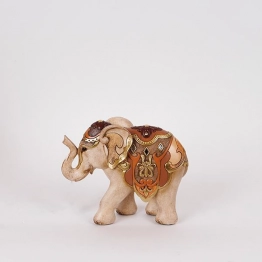 Διακοσμητικός Επιτραπέζιος Ελέφαντας Polyresin Καφέ-Μπεζ 23x8x18,5εκ. ESTHETI 752-11636