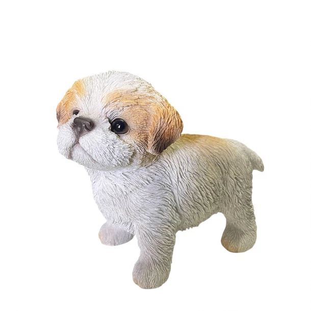 Διακοσμητική Φιγούρα Σκύλος Polyresin Λευκό-Καφέ ESPIEL 21x11x17εκ. FAD201