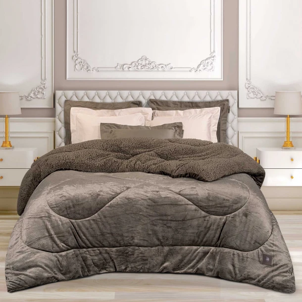 Κουβερτοπάπλωμα Flannel Μονό 160x220εκ. Essential 3958 Taupe Greenwich Polo Club