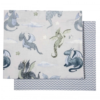 Σετ Σεντόνια Βαμβακερά Λίκνου 70x120εκ. Essential 8863 Beige-Blue Greenwich Polo Club