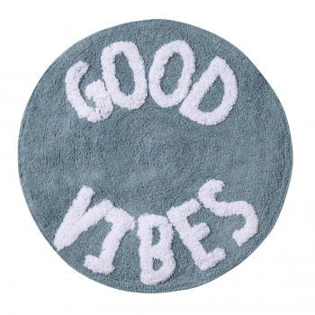 Ταπέτο Μπάνιου Βαμβακερό Φ60εκ. Bathmats 0680 Γαλάζιο-Λευκό Das Home