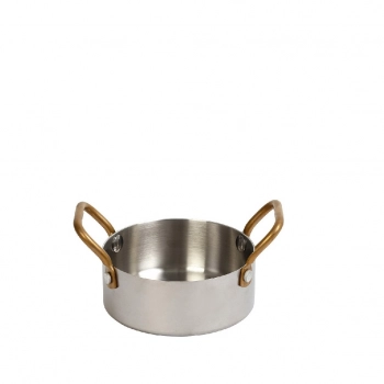 Σκεύος Σερβιρίσματος Ανοξείδωτο 18/10 Με Λαβές Shiny Silver ESPIEL 15x10x5εκ./360ml FEV303