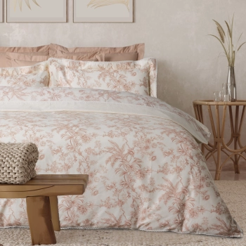 Σετ Σεντόνια Βαμβακοσατέν King 250x270εκ. Prestige 1717 Teracotta-Cream Das Home