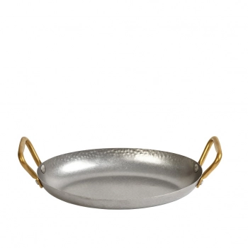 Σκεύος Σερβιρίσματος-Σαγανάκι Ανοξείδωτο 18/10 Με Λαβές Snow Grey ESPIEL 32,5x18x4εκ. FEV145