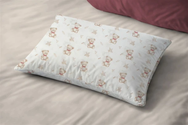 Μαξιλαροθήκη Βαμβακερή 50x70εκ. Kids Newborn Bear 716 White-Beige DimCol