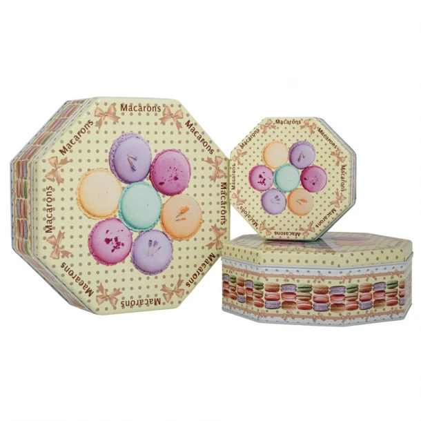 Κουτί Σετ 3τμχ Μεταλλικό Εξάγωνο 21x8εκ.-19x7εκ.-13x4,5εκ. iliadis 89952