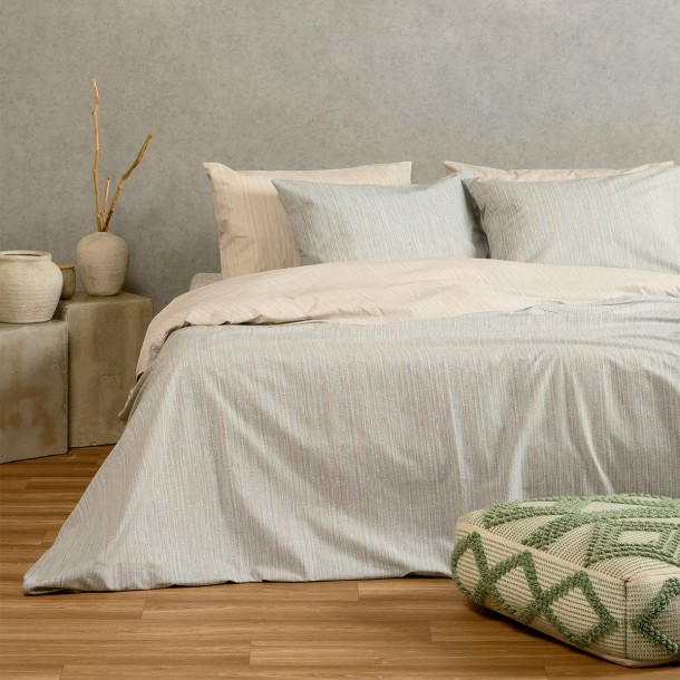 Σετ Σεντόνια Polycotton Διπλά 205x270εκ. Nika Light Blue Casual Line Melinen 20004685