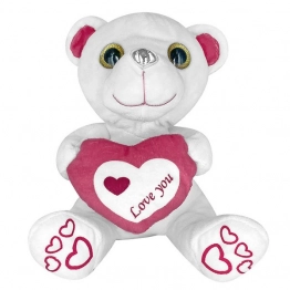 Αρκουδάκι Λούτρινο Λευκό Με Καρδιά 20εκ. ToyMarkt 79-492