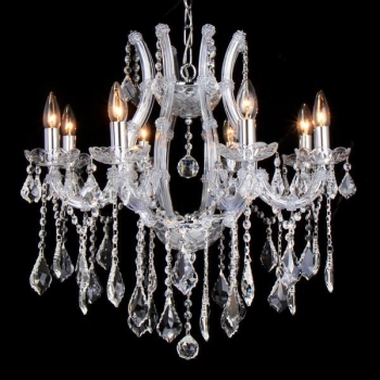 Πολυέλαιος Οροφής Με 8 Λάμπες Με Κρύσταλλα Διάφανα 63x56εκ. ESTHETI 757-12040