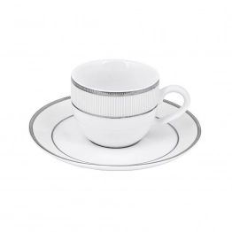 Φλιτζάνι Καφέ Σετ 6τμχ Πορσελάνης Λευκό 90ml Classic Stripes Oriana Ferelli PR17310210