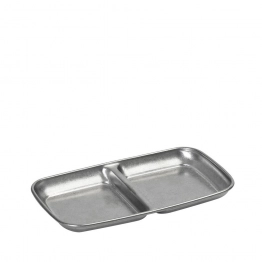 Μπωλ Σερβιρίσματος 2 Θέσεων Ανοξείδωτο 18/10 Ασημί Snow ESPIEL 15,3x9x1,5εκ. FEV101