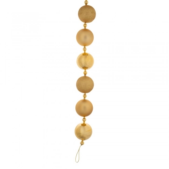 Χριστουγεννιάτικη Γιρλάντα Με Μπάλες Πλαστικές Χρυσές 210εκ.-19τμχ iliadis 90997