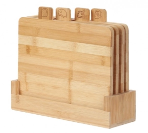 Σετ 4τμχ Βάσεις Κοπής Με Βάση Bamboo 28x22x1,1εκ. Homla 229189