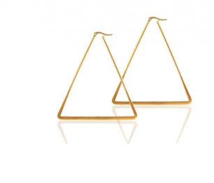 Σκουλαρίκια Κρίκοι Τρίγωνο Ανοξείδωτο Ατσάλι Χρυσοί 4,5x4,5εκ. 24-6025