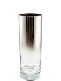 Βάζο Χειροποίητο Φυσητό Γυαλί Ασημί-Διάφανο 12x35εκ. Zen Collection 25.43.52151