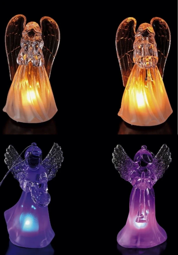 Σετ 4τμχ Αγγελάκια Πλαστικά Κρεμαστά Με Led Royal Art 5x6x11εκ. STA453