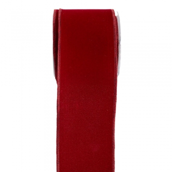 Χριστουγεννιάτικη Κορδέλα Βελούδινη Με Σύρμα 9εκ.-9μ. Μπορντώ iliadis 20005