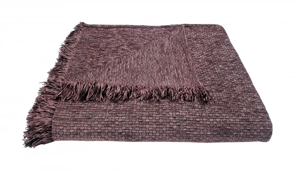 Ριχτάρι Acrylic-Polycotton Πολυθρόνας 180x180εκ. Σενίλ Ψάθα Lilac Komvos Home 7045512-8