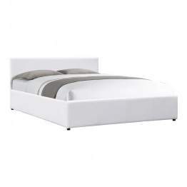 Κρεβάτι Dellia pakoworld με αποθηκευτικό χώρο pu λευκό 150x200εκ