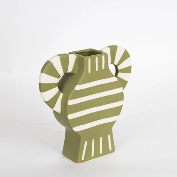 Βάζο Κεραμικό Λαδί-Μπεζ 32x8x30,8εκ. ESTHETI 752-20209