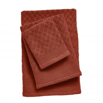 Σετ Πετσέτες 3τμχ Βαμβακερές Best 0685 Τερακότα Das Home