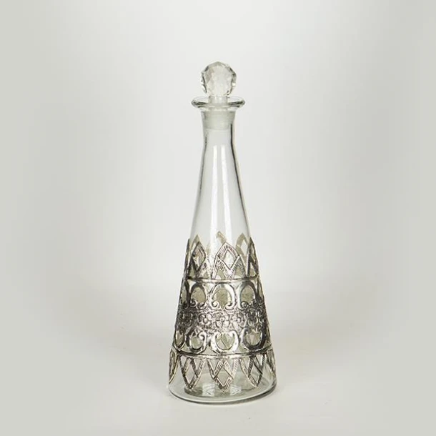 Καράφα Γυάλινη-Μεταλλική Διάφανη-Ασημί 12x35εκ. ESTHETI 752-10512