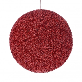 Χριστουγεννιάτικη Μπάλα Polyfoam Κόκκινη Glitter 10εκ. iliadis 83504