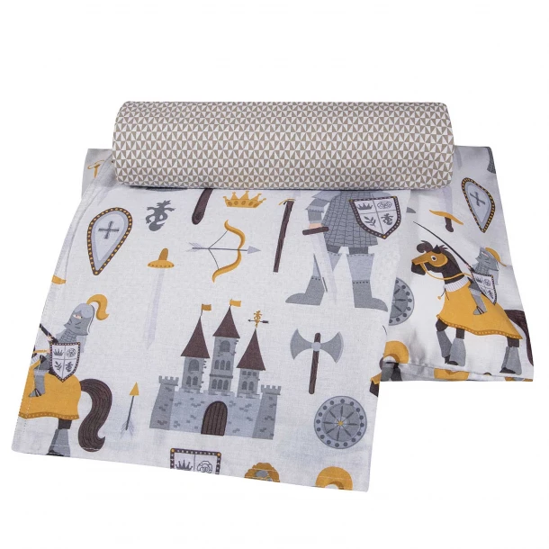 Σετ Σεντόνια Βαμβακερά Κούνιας 130x170εκ. Essential 8861 Cream-Grey Greenwich Polo Club